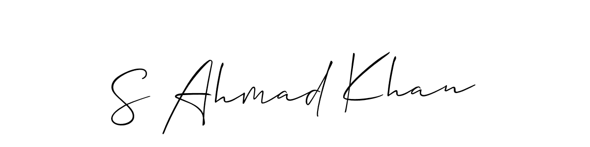 Allison_Script is a professional signature style that is perfect for those who want to add a touch of class to their signature. It is also a great choice for those who want to make their signature more unique. Get S Ahmad Khan name to fancy signature for free. S Ahmad Khan signature style 2 images and pictures png