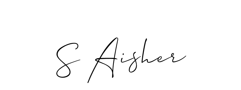 You should practise on your own different ways (Allison_Script) to write your name (S Aisher) in signature. don't let someone else do it for you. S Aisher signature style 2 images and pictures png
