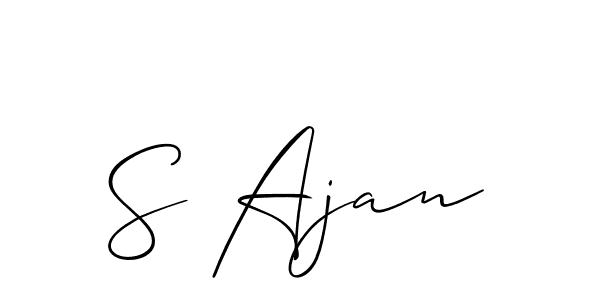 Allison_Script is a professional signature style that is perfect for those who want to add a touch of class to their signature. It is also a great choice for those who want to make their signature more unique. Get S Ajan name to fancy signature for free. S Ajan signature style 2 images and pictures png