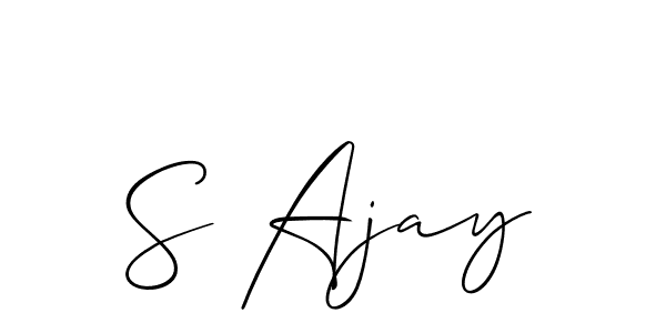 How to make S Ajay name signature. Use Allison_Script style for creating short signs online. This is the latest handwritten sign. S Ajay signature style 2 images and pictures png