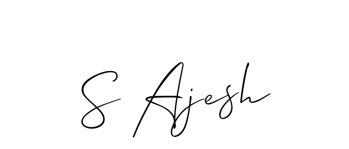 if you are searching for the best signature style for your name S Ajesh. so please give up your signature search. here we have designed multiple signature styles  using Allison_Script. S Ajesh signature style 2 images and pictures png