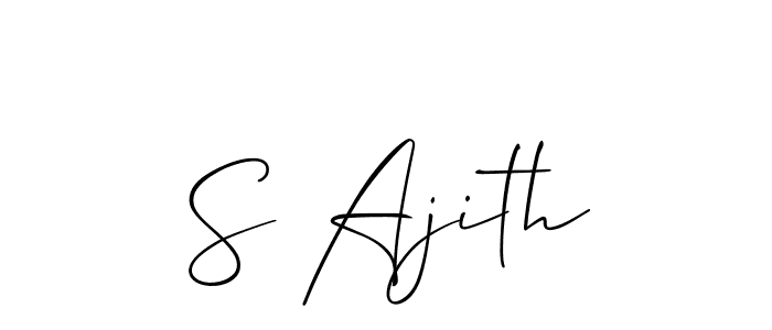 Also You can easily find your signature by using the search form. We will create S Ajith name handwritten signature images for you free of cost using Allison_Script sign style. S Ajith signature style 2 images and pictures png