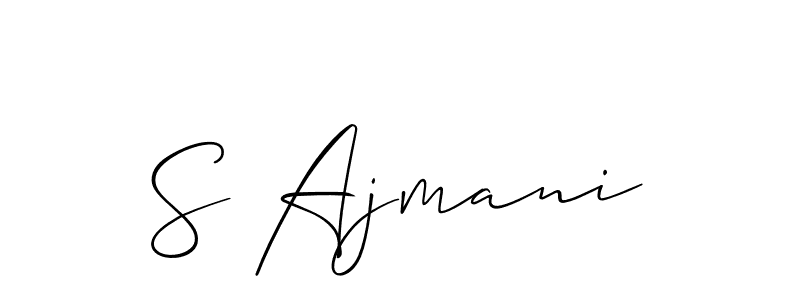 if you are searching for the best signature style for your name S Ajmani. so please give up your signature search. here we have designed multiple signature styles  using Allison_Script. S Ajmani signature style 2 images and pictures png