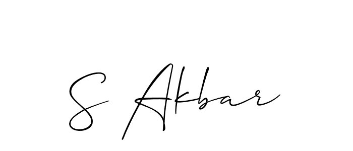 Design your own signature with our free online signature maker. With this signature software, you can create a handwritten (Allison_Script) signature for name S Akbar. S Akbar signature style 2 images and pictures png