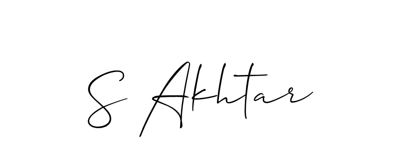 Make a beautiful signature design for name S Akhtar. With this signature (Allison_Script) style, you can create a handwritten signature for free. S Akhtar signature style 2 images and pictures png