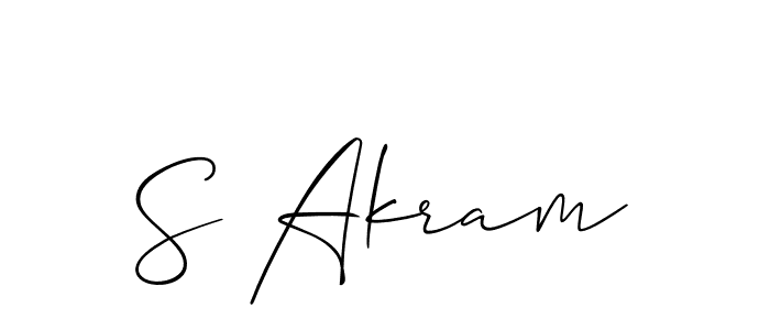 Use a signature maker to create a handwritten signature online. With this signature software, you can design (Allison_Script) your own signature for name S Akram. S Akram signature style 2 images and pictures png