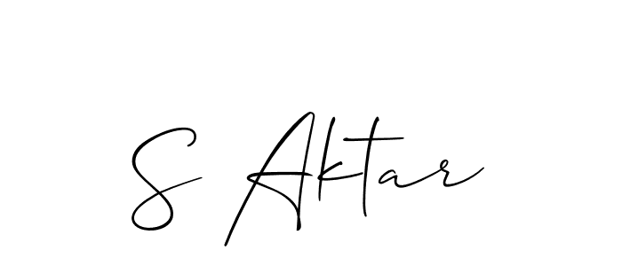 Allison_Script is a professional signature style that is perfect for those who want to add a touch of class to their signature. It is also a great choice for those who want to make their signature more unique. Get S Aktar name to fancy signature for free. S Aktar signature style 2 images and pictures png