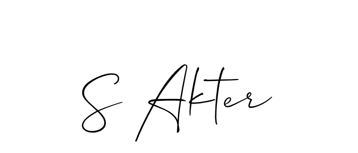 You should practise on your own different ways (Allison_Script) to write your name (S Akter) in signature. don't let someone else do it for you. S Akter signature style 2 images and pictures png