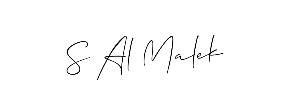 Design your own signature with our free online signature maker. With this signature software, you can create a handwritten (Allison_Script) signature for name S Al Malek. S Al Malek signature style 2 images and pictures png