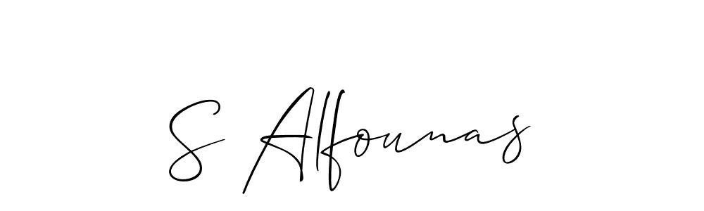 Similarly Allison_Script is the best handwritten signature design. Signature creator online .You can use it as an online autograph creator for name S Alfounas. S Alfounas signature style 2 images and pictures png