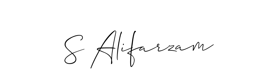 if you are searching for the best signature style for your name S Alifarzam. so please give up your signature search. here we have designed multiple signature styles  using Allison_Script. S Alifarzam signature style 2 images and pictures png