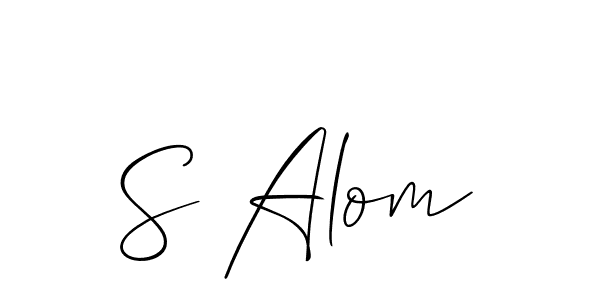 Similarly Allison_Script is the best handwritten signature design. Signature creator online .You can use it as an online autograph creator for name S Alom. S Alom signature style 2 images and pictures png