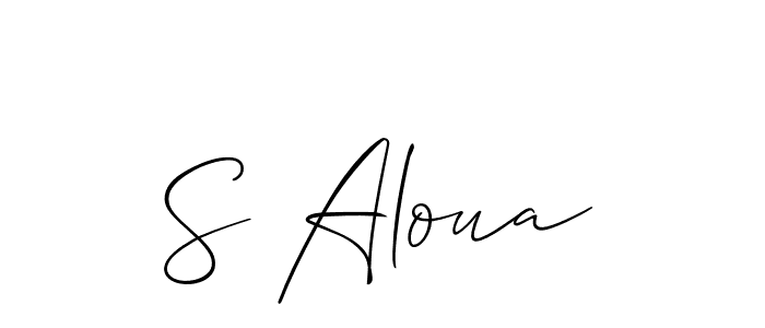 How to make S Aloua signature? Allison_Script is a professional autograph style. Create handwritten signature for S Aloua name. S Aloua signature style 2 images and pictures png