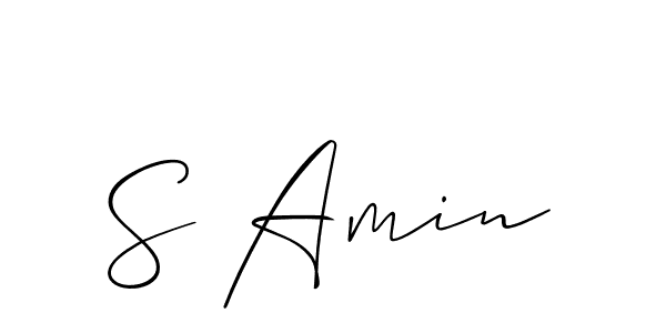 How to make S Amin signature? Allison_Script is a professional autograph style. Create handwritten signature for S Amin name. S Amin signature style 2 images and pictures png