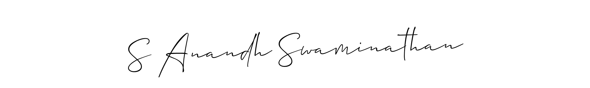 Allison_Script is a professional signature style that is perfect for those who want to add a touch of class to their signature. It is also a great choice for those who want to make their signature more unique. Get S Anandh Swaminathan name to fancy signature for free. S Anandh Swaminathan signature style 2 images and pictures png