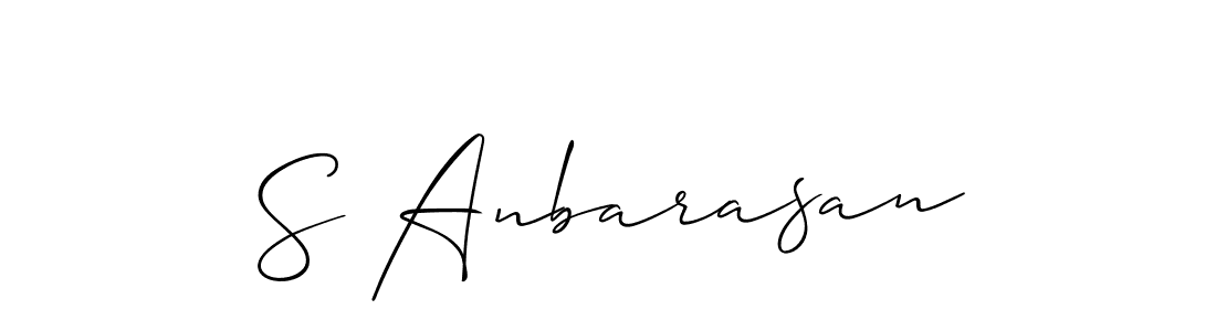 Use a signature maker to create a handwritten signature online. With this signature software, you can design (Allison_Script) your own signature for name S Anbarasan. S Anbarasan signature style 2 images and pictures png