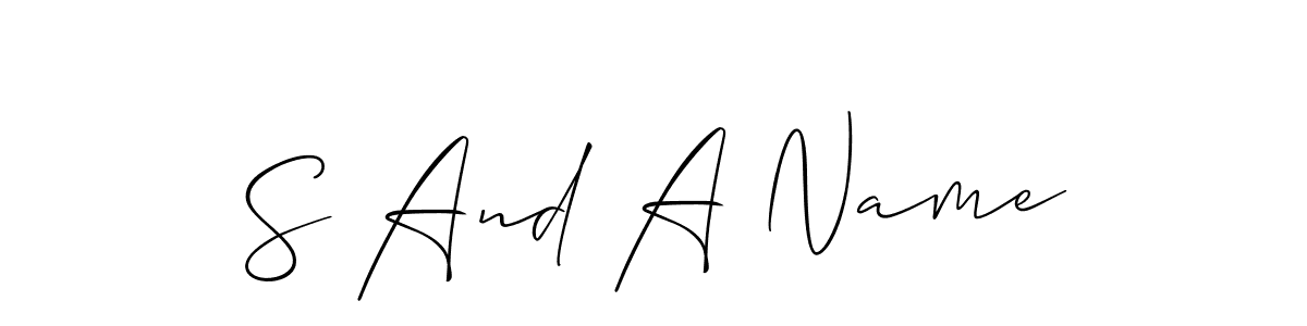 Make a beautiful signature design for name S And A Name. With this signature (Allison_Script) style, you can create a handwritten signature for free. S And A Name signature style 2 images and pictures png