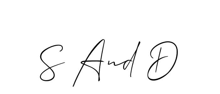 Make a beautiful signature design for name S And D. With this signature (Allison_Script) style, you can create a handwritten signature for free. S And D signature style 2 images and pictures png