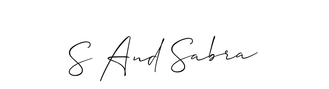 Allison_Script is a professional signature style that is perfect for those who want to add a touch of class to their signature. It is also a great choice for those who want to make their signature more unique. Get S And Sabra name to fancy signature for free. S And Sabra signature style 2 images and pictures png