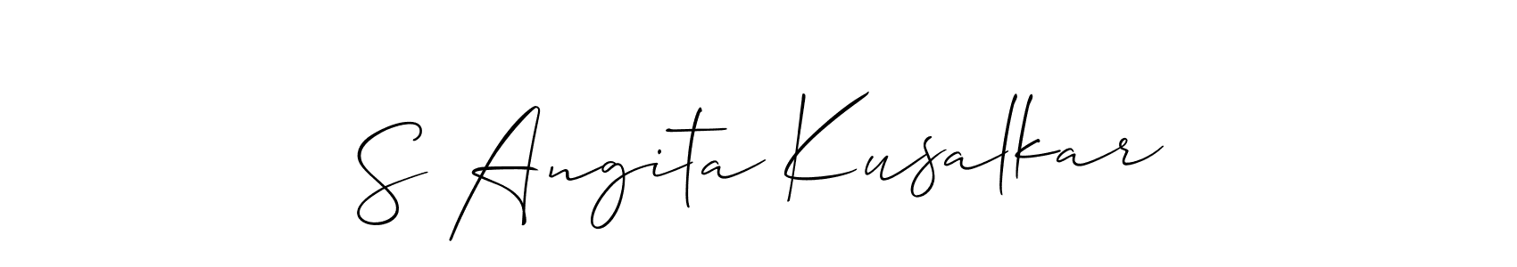 How to make S Angita Kusalkar name signature. Use Allison_Script style for creating short signs online. This is the latest handwritten sign. S Angita Kusalkar signature style 2 images and pictures png