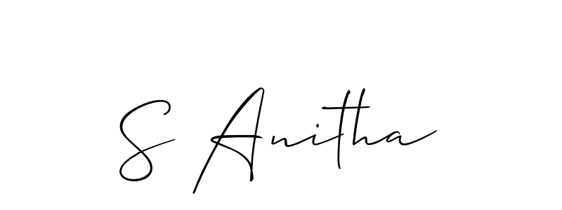 You can use this online signature creator to create a handwritten signature for the name S Anitha. This is the best online autograph maker. S Anitha signature style 2 images and pictures png