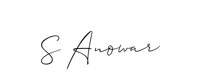 Create a beautiful signature design for name S Anowar. With this signature (Allison_Script) fonts, you can make a handwritten signature for free. S Anowar signature style 2 images and pictures png
