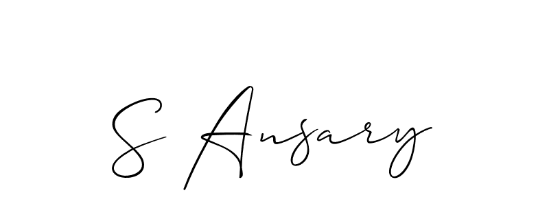 The best way (Allison_Script) to make a short signature is to pick only two or three words in your name. The name S Ansary include a total of six letters. For converting this name. S Ansary signature style 2 images and pictures png