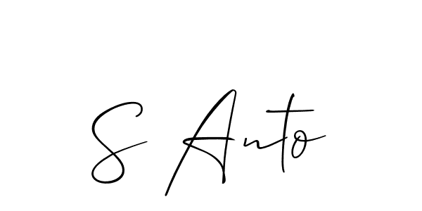 How to make S Anto name signature. Use Allison_Script style for creating short signs online. This is the latest handwritten sign. S Anto signature style 2 images and pictures png