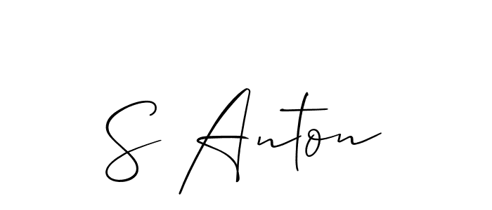 Also You can easily find your signature by using the search form. We will create S Anton name handwritten signature images for you free of cost using Allison_Script sign style. S Anton signature style 2 images and pictures png