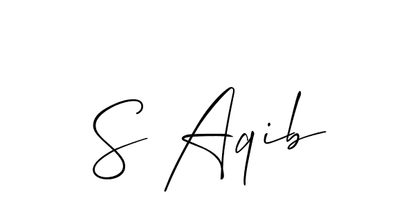 Also You can easily find your signature by using the search form. We will create S Aqib name handwritten signature images for you free of cost using Allison_Script sign style. S Aqib signature style 2 images and pictures png