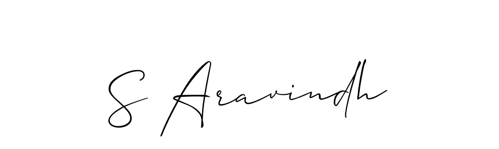 Create a beautiful signature design for name S Aravindh. With this signature (Allison_Script) fonts, you can make a handwritten signature for free. S Aravindh signature style 2 images and pictures png