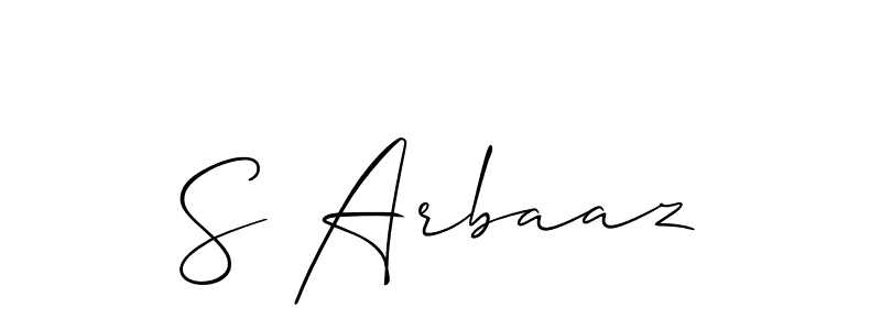 How to make S Arbaaz name signature. Use Allison_Script style for creating short signs online. This is the latest handwritten sign. S Arbaaz signature style 2 images and pictures png