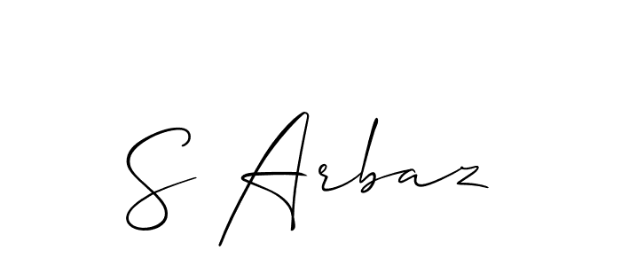 The best way (Allison_Script) to make a short signature is to pick only two or three words in your name. The name S Arbaz include a total of six letters. For converting this name. S Arbaz signature style 2 images and pictures png