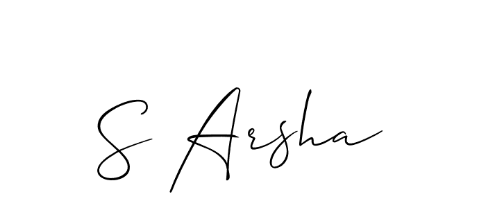 How to make S Arsha signature? Allison_Script is a professional autograph style. Create handwritten signature for S Arsha name. S Arsha signature style 2 images and pictures png