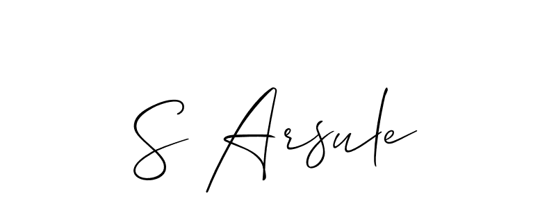 How to make S Arsule name signature. Use Allison_Script style for creating short signs online. This is the latest handwritten sign. S Arsule signature style 2 images and pictures png