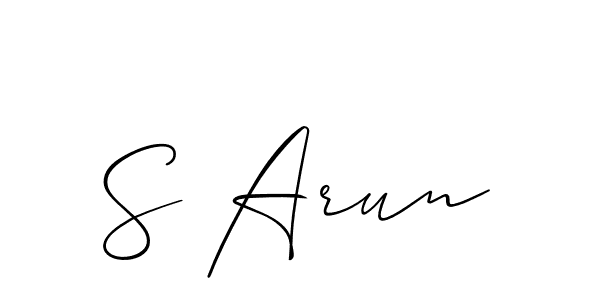 Also we have S Arun name is the best signature style. Create professional handwritten signature collection using Allison_Script autograph style. S Arun signature style 2 images and pictures png