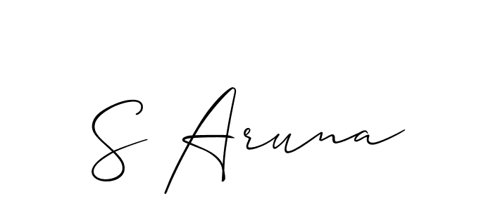 Use a signature maker to create a handwritten signature online. With this signature software, you can design (Allison_Script) your own signature for name S Aruna. S Aruna signature style 2 images and pictures png