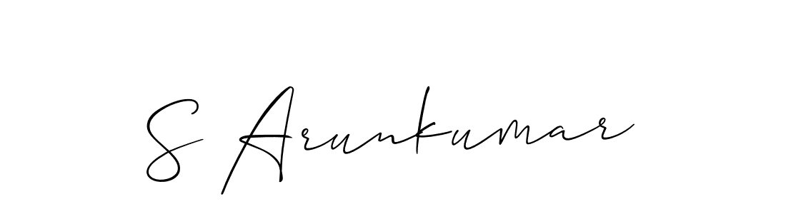 Similarly Allison_Script is the best handwritten signature design. Signature creator online .You can use it as an online autograph creator for name S Arunkumar. S Arunkumar signature style 2 images and pictures png