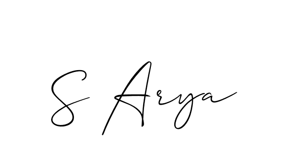 It looks lik you need a new signature style for name S Arya. Design unique handwritten (Allison_Script) signature with our free signature maker in just a few clicks. S Arya signature style 2 images and pictures png