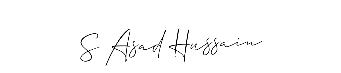 Make a beautiful signature design for name S Asad Hussain. With this signature (Allison_Script) style, you can create a handwritten signature for free. S Asad Hussain signature style 2 images and pictures png