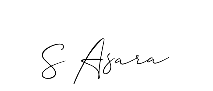 The best way (Allison_Script) to make a short signature is to pick only two or three words in your name. The name S Asara include a total of six letters. For converting this name. S Asara signature style 2 images and pictures png