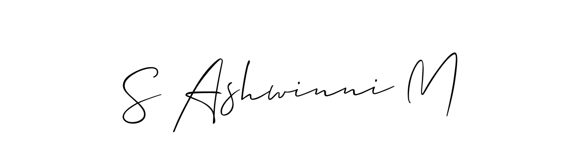 S Ashwinni M stylish signature style. Best Handwritten Sign (Allison_Script) for my name. Handwritten Signature Collection Ideas for my name S Ashwinni M. S Ashwinni M signature style 2 images and pictures png