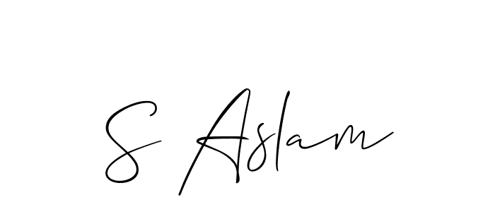 Make a beautiful signature design for name S Aslam. Use this online signature maker to create a handwritten signature for free. S Aslam signature style 2 images and pictures png