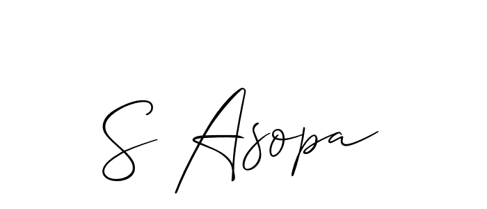 Similarly Allison_Script is the best handwritten signature design. Signature creator online .You can use it as an online autograph creator for name S Asopa. S Asopa signature style 2 images and pictures png