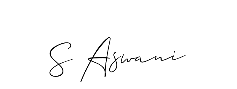 You can use this online signature creator to create a handwritten signature for the name S Aswani. This is the best online autograph maker. S Aswani signature style 2 images and pictures png