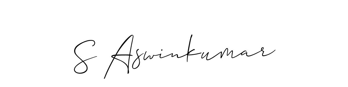 Make a beautiful signature design for name S Aswinkumar. With this signature (Allison_Script) style, you can create a handwritten signature for free. S Aswinkumar signature style 2 images and pictures png