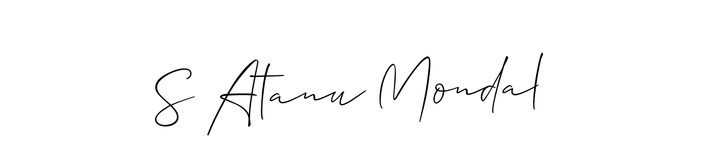 Use a signature maker to create a handwritten signature online. With this signature software, you can design (Allison_Script) your own signature for name S Atanu Mondal. S Atanu Mondal signature style 2 images and pictures png