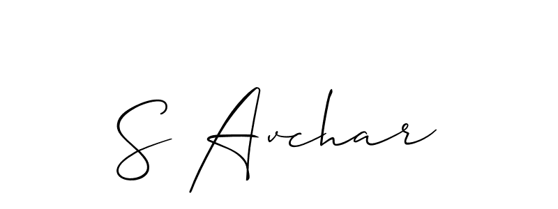 Allison_Script is a professional signature style that is perfect for those who want to add a touch of class to their signature. It is also a great choice for those who want to make their signature more unique. Get S Avchar name to fancy signature for free. S Avchar signature style 2 images and pictures png