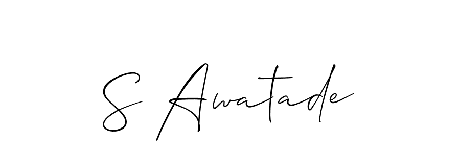 You should practise on your own different ways (Allison_Script) to write your name (S Awatade) in signature. don't let someone else do it for you. S Awatade signature style 2 images and pictures png