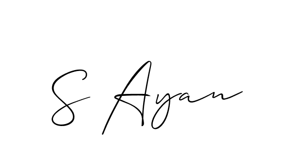 Best and Professional Signature Style for S Ayan. Allison_Script Best Signature Style Collection. S Ayan signature style 2 images and pictures png